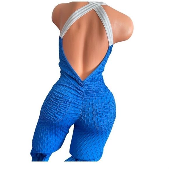 Brazilian LOVEFIT JUMPSUIT- NWOT IN ROYAL BLUE - Picture 4 of 14